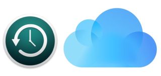 Time Machine and iCloud logos