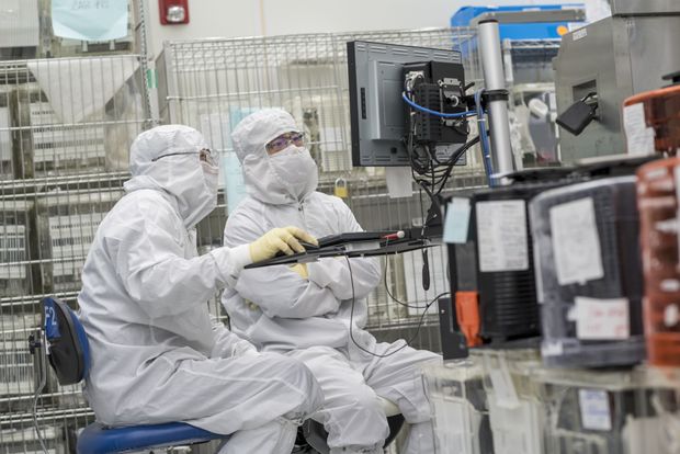 Technicians at an Applied Materials facility in California, in 2016.