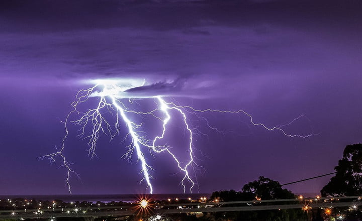 A lightning strike.